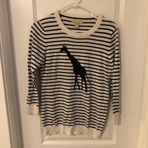 Banana Republic Navy & White Giraffe Sweater (M)
